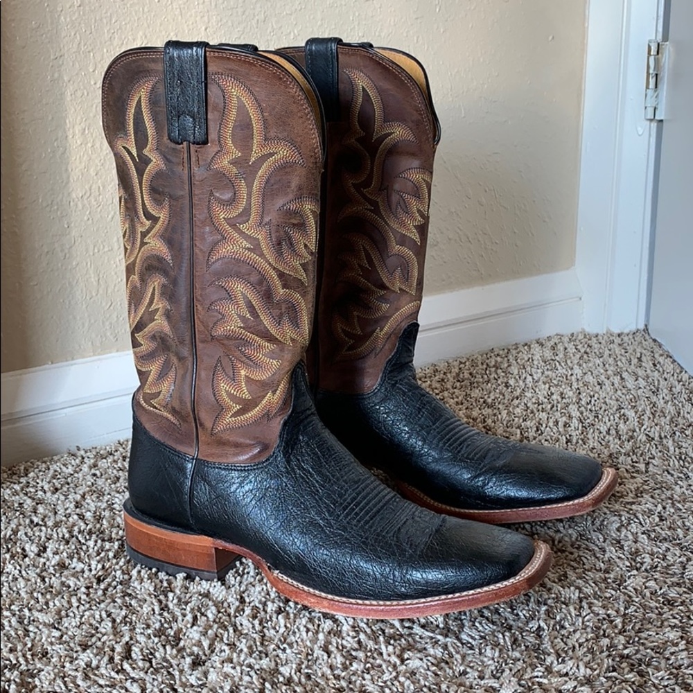 Black Leather Justin Boots